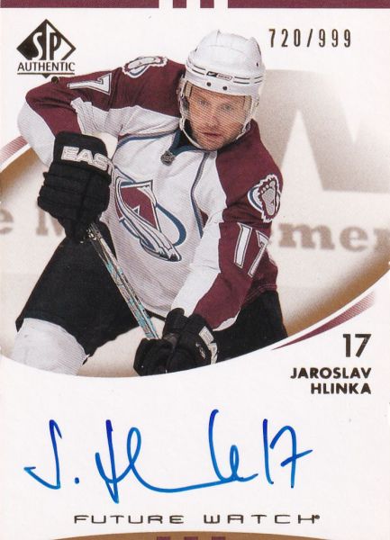 AUTO RC karta JAROSLAV HLINKA 07-08 SP Authentic Future Watch /999